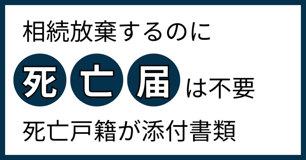 相続放棄と死亡届